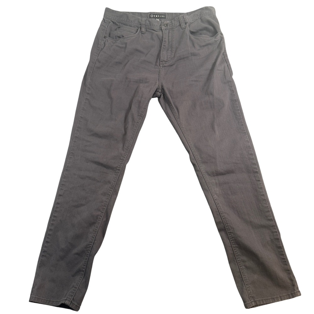 Empyre Verge Mens Charcoal Gray Slim Straight Stretch Pants Sz 34 Skateboard Y2k